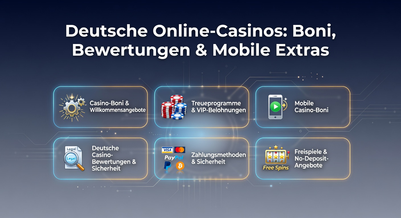 Smartphone mit Casino-App und leuchtenden Free-Spin-Symbolen auf einem deutschen Stadtbild-Hintergrund, symbolisierend mobile No-Deposit-Angebote