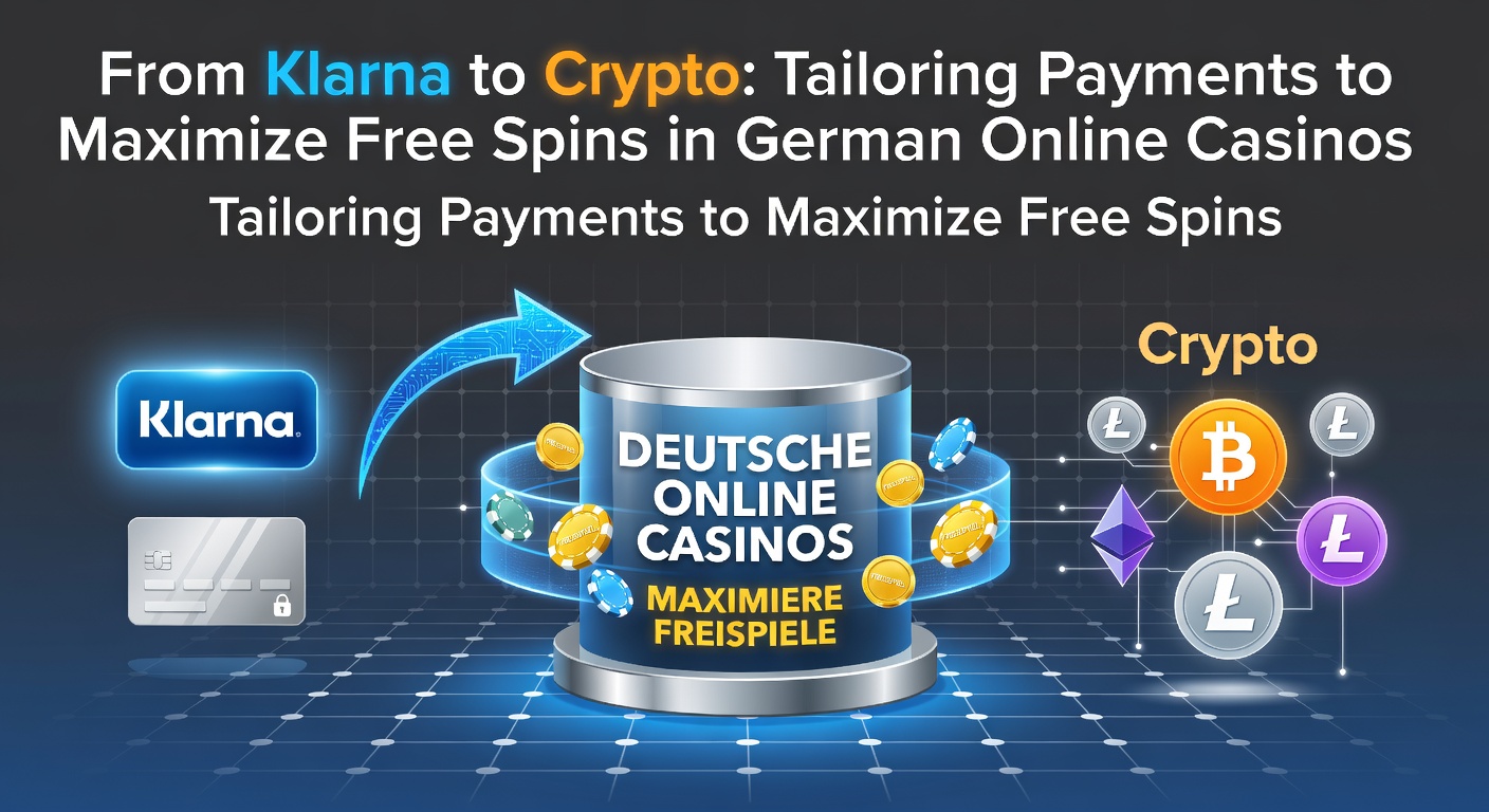 Grafik zeigt Zahlungsmethoden wie Klarna und Kryptowährungen neben Casino-Slots mit Free Spins